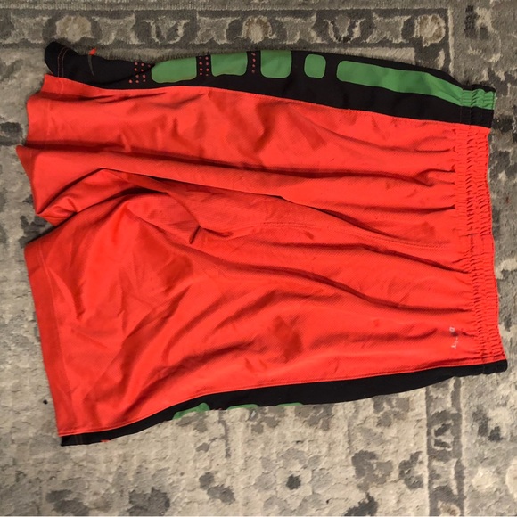 Nike Dri-FIT Elite Basketball Shorts Men’s Orange Black Green Size Medium - Picture 8 of 12